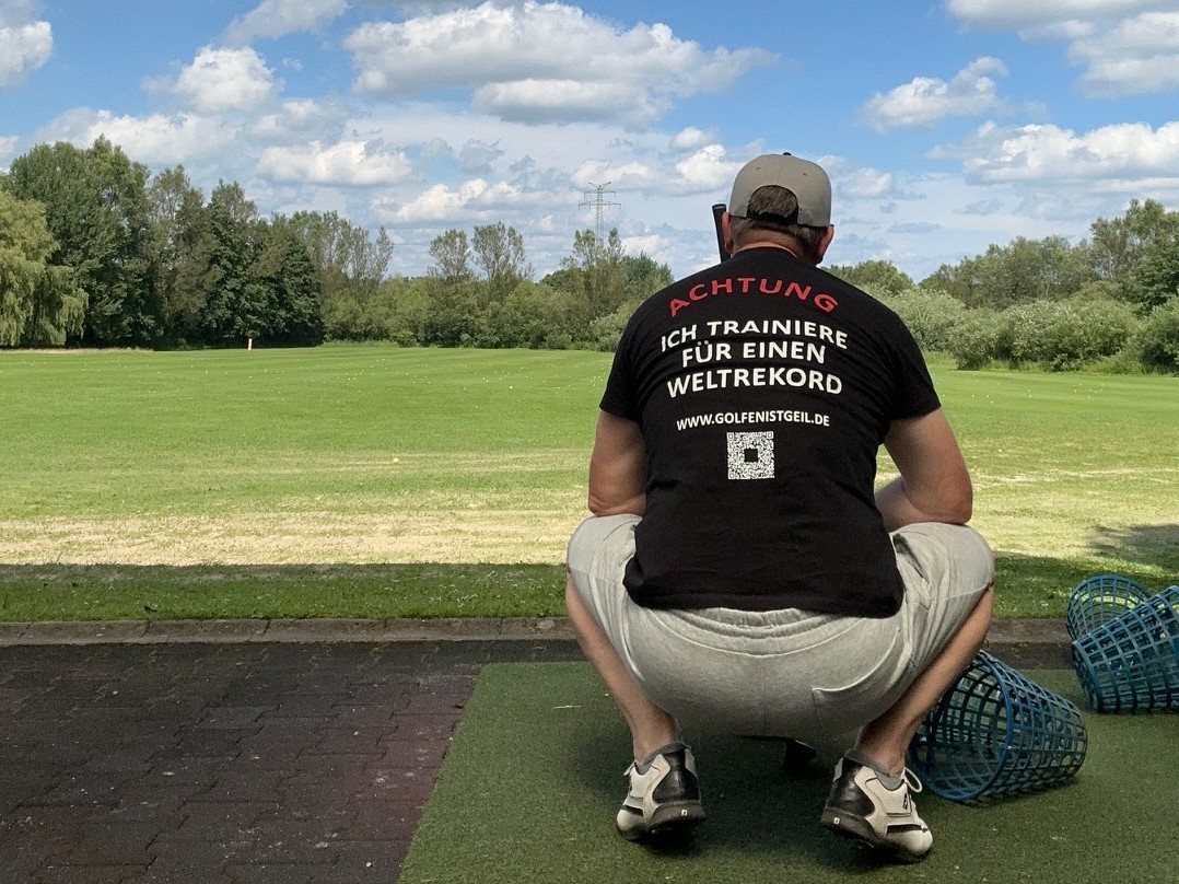 Dirk Beyer beim Training für seinen Weltkordversuch